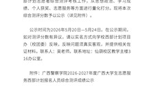 关于广西警察学院2026-2027年度广西大学生志愿服务西部计划综合测评分数的公示