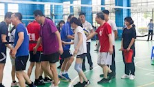 广西警察学院第三届体育节教职工气排球比赛5月10日战况